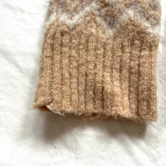 Joie sweater brown beige fair isle wool alpaca pullover womens Small soft - Picture 4 of 6